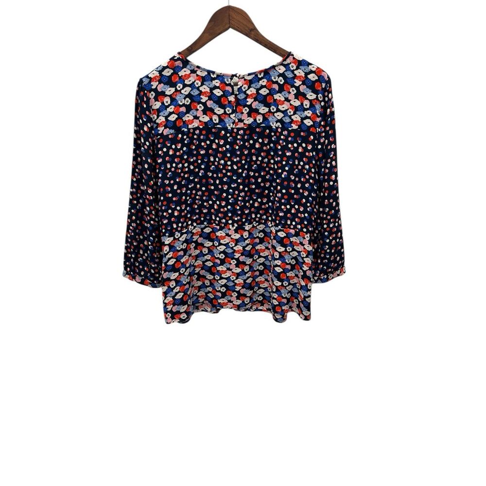 Boden Women’s Floral Blouse Uk 18/Us 14-Navy Multicolor Print Exelente Condition - Picture 6 of 6